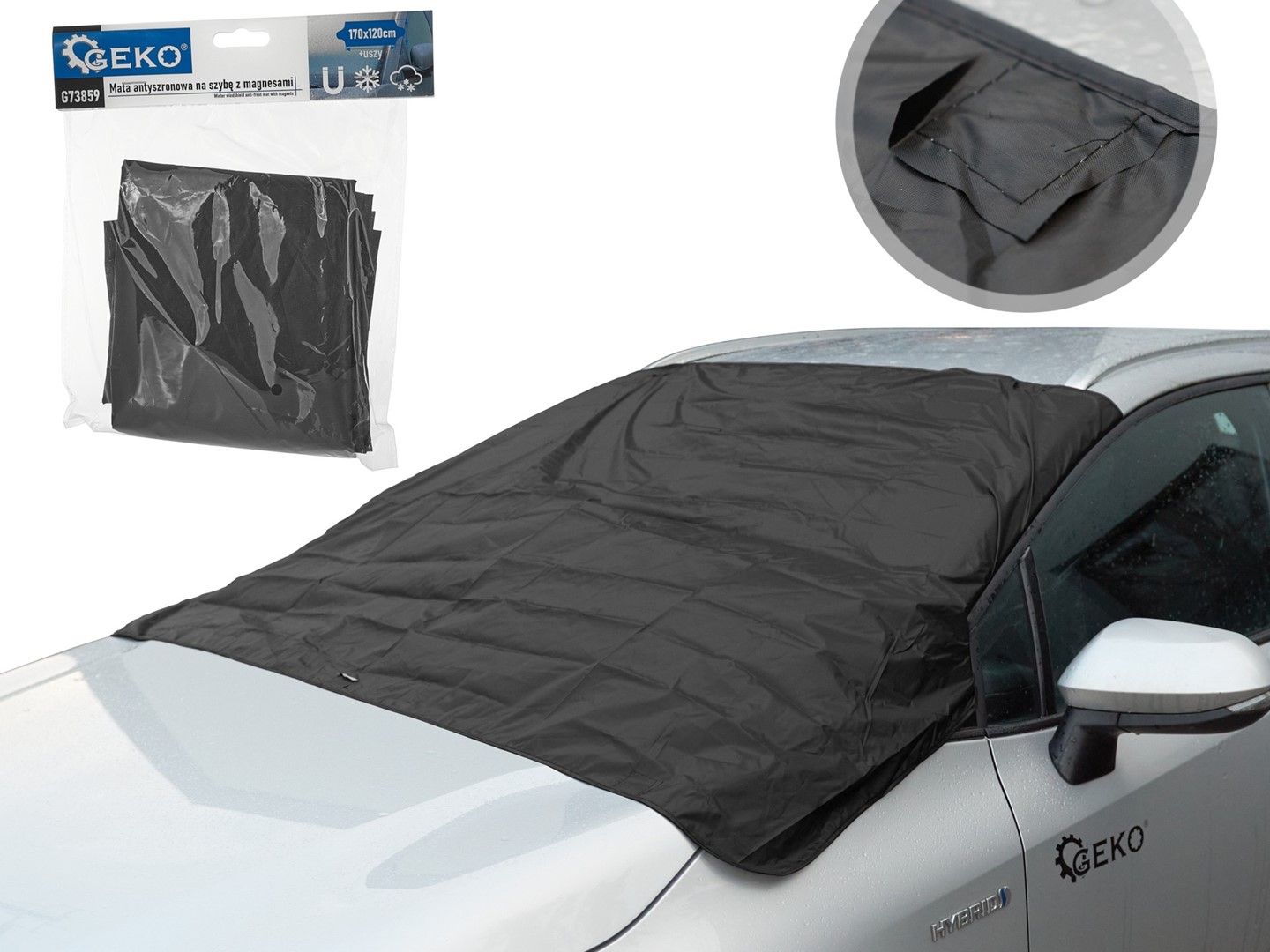 Winter windshield anti-frost mat with magnets 170x120cm