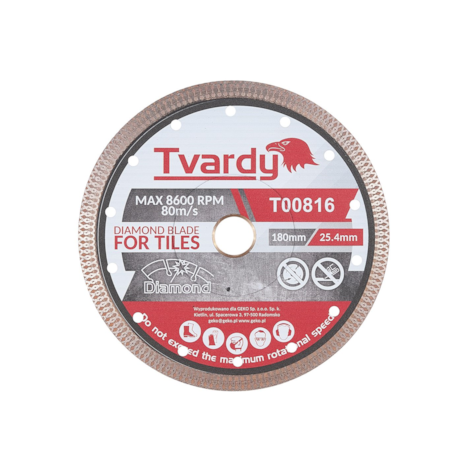 Continuous rim diamond blade 180x10x25.4/22.23mm