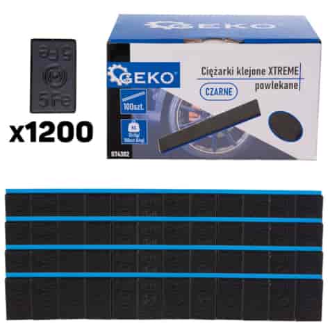 Adhesive wheel weights strips XTREME 100x12x5g black coated (6kg)