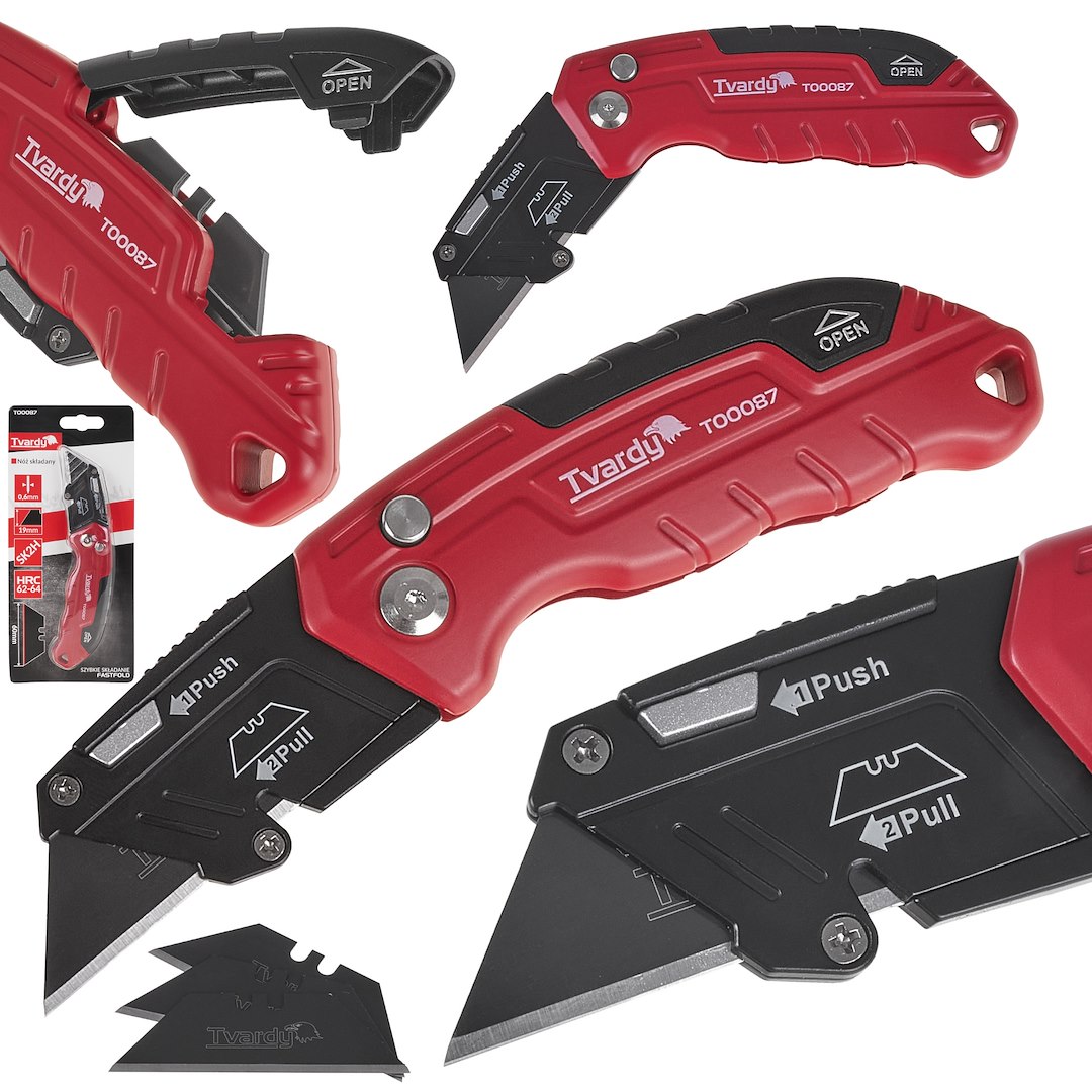 FASTFOLD zatvárací nôž s trapézovou čepeľou 60x19x0,6mm SK2H TVARDY (10/60)