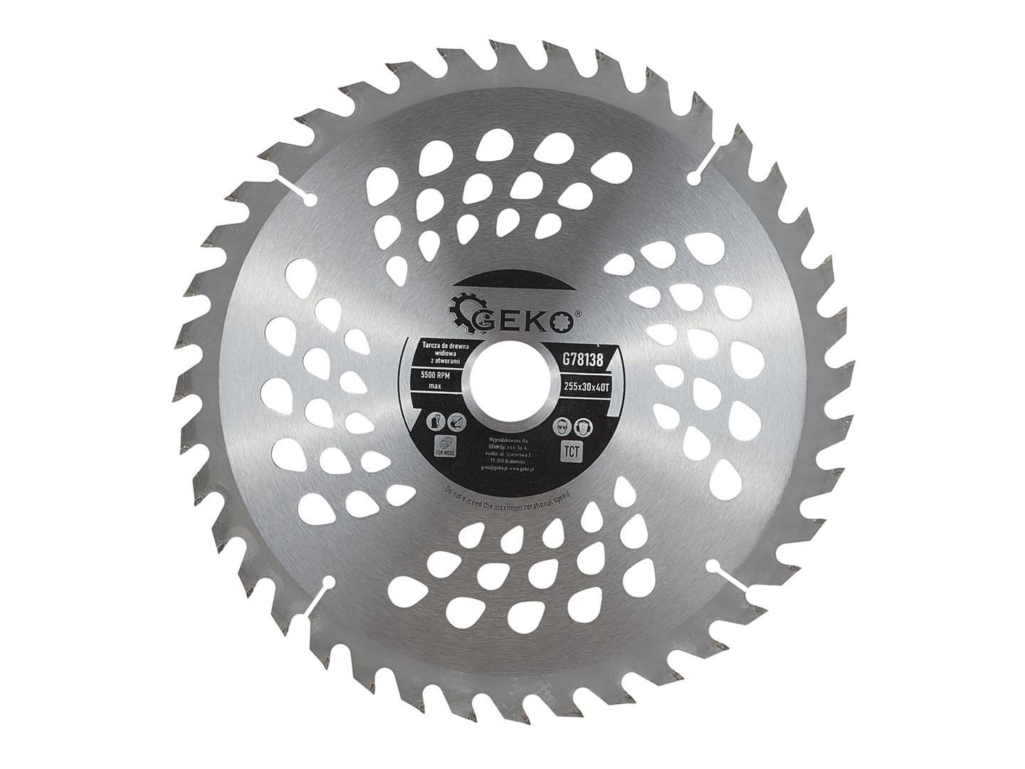 Circulation Saw Blade with Holes 255x30x40T