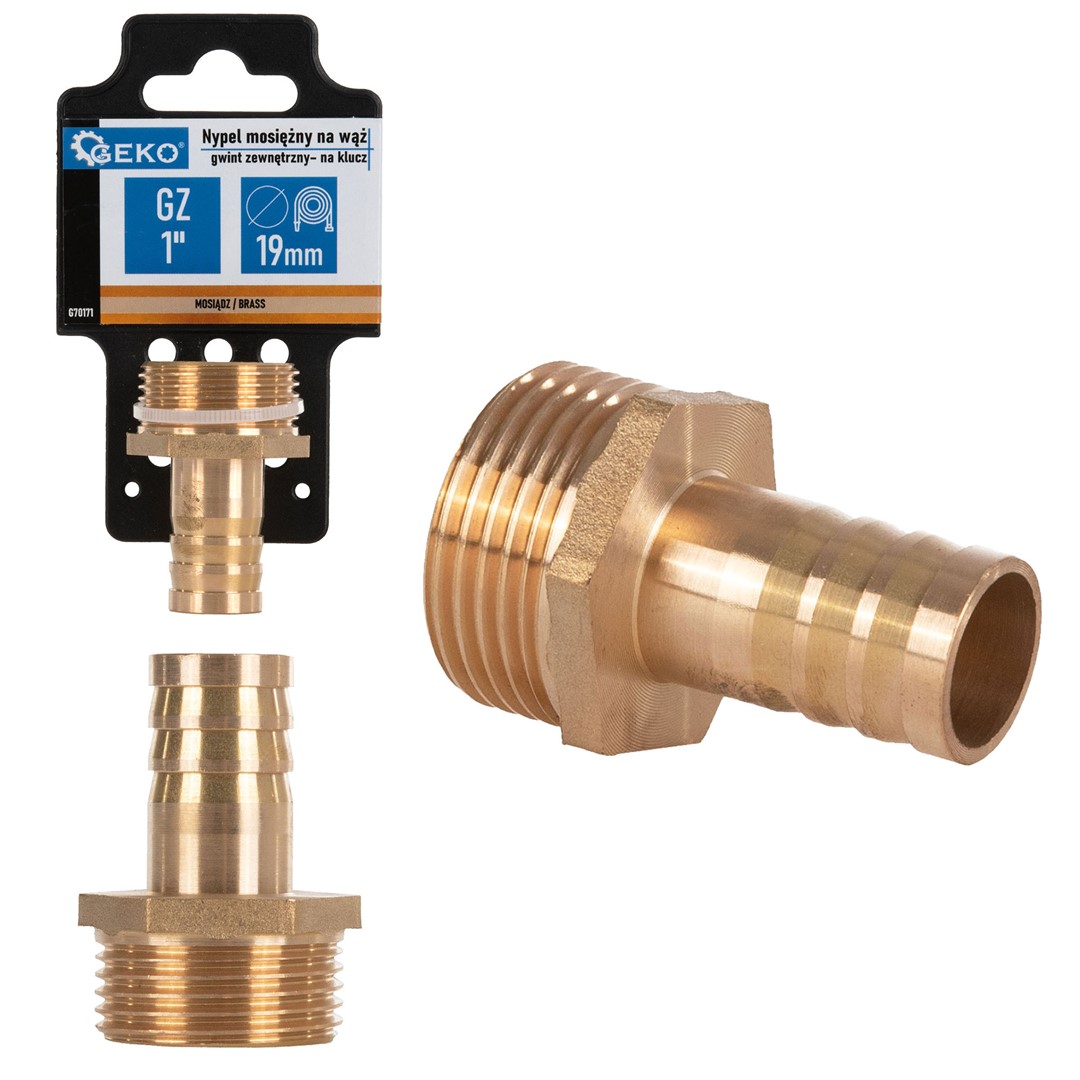 Brass connector for 19mm hose – external thread 1”