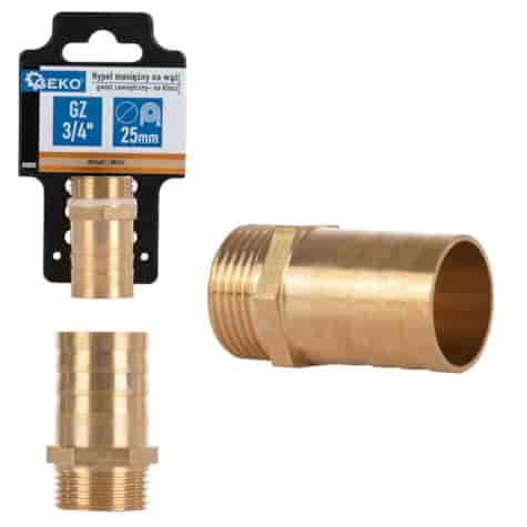 Brass connector for 25mm hose – external thread 3/4”
