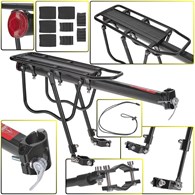 Rear aluminium bicycle rack with max load 50kg