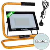 LED floodlight 100W with a construction tripod – cold white color 6500K