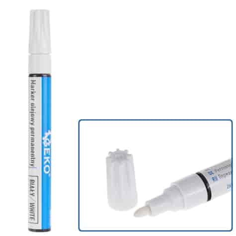 White permanent oil marker