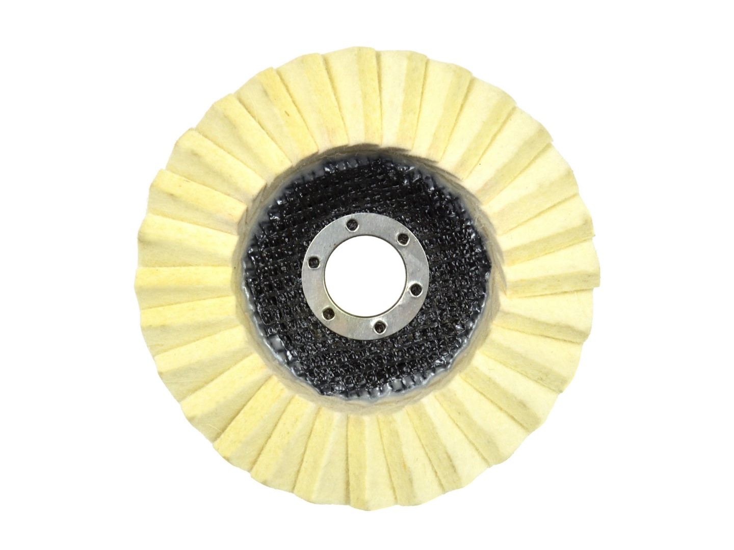 White wool flap wheel 125mm