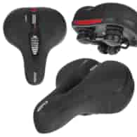 Comfort foam bicycle seat with reflective safety strip