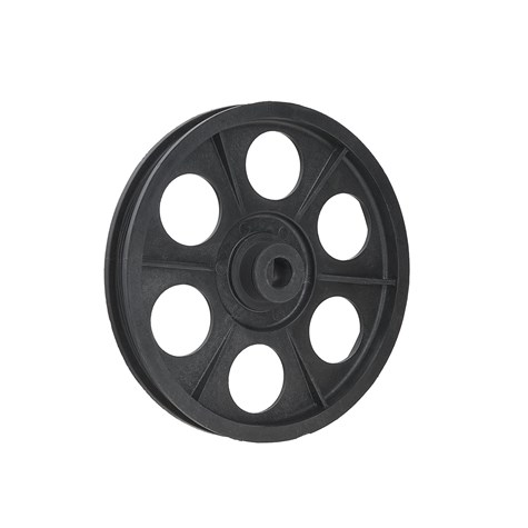 Plastic pulley for concrete mixers