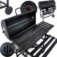 Barrel style charcoal grill with cover - grate 71x45cm