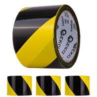 Yellow and black warning tape 100m x 70mm