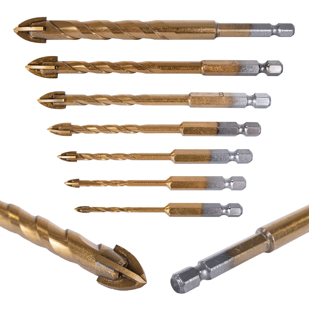 7pcs drills set for glass and ceramic