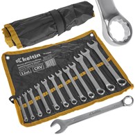 Satin Finish Combination Wrench Spanner Set with AntiSlip Layer 6-22mm 12pcs