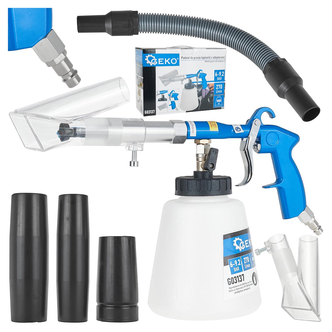 Washing gun with adaptors - vacuum cleaner