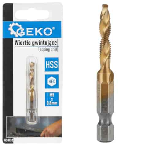 HSS M5 x 0.8mm tapping drill with HEX mount
