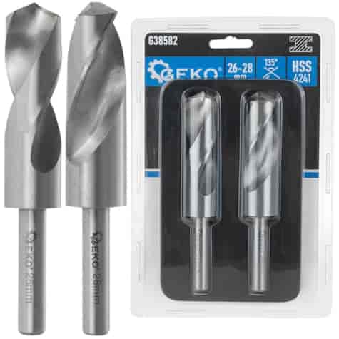2pcs 26-28mm shank hss twist drill set