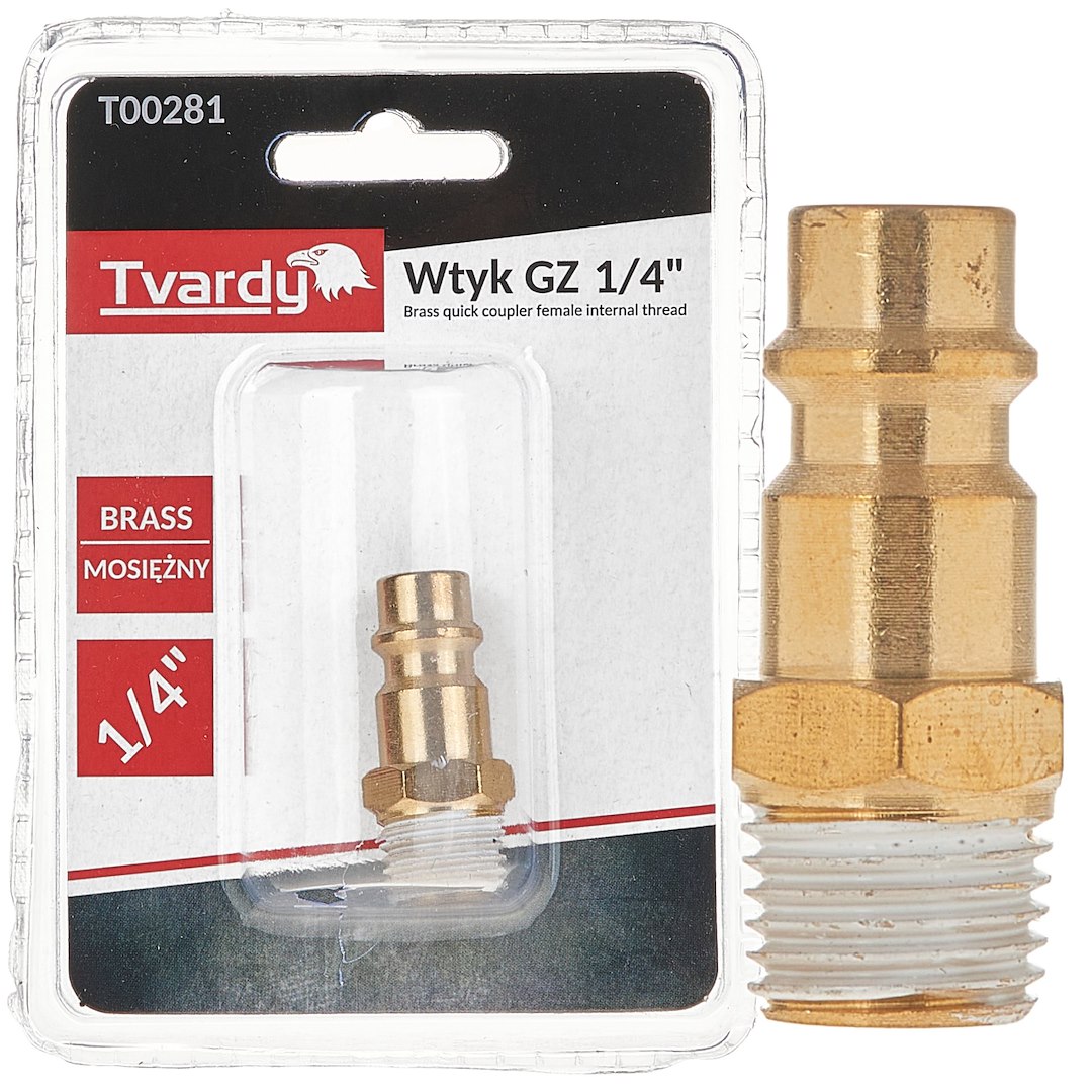 Brass Male plug external thread 1/4 