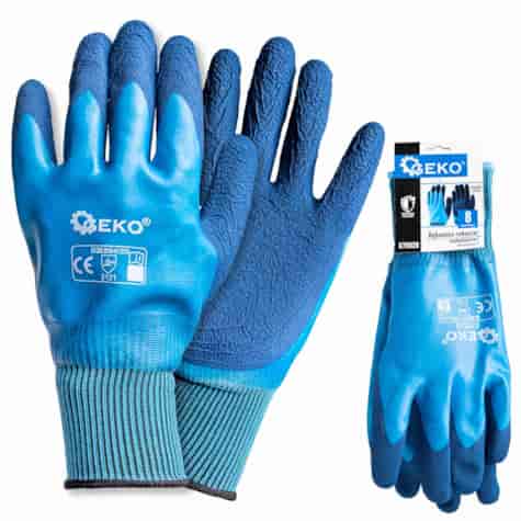 Waterproof work gloves size 8 /polyester – latex/