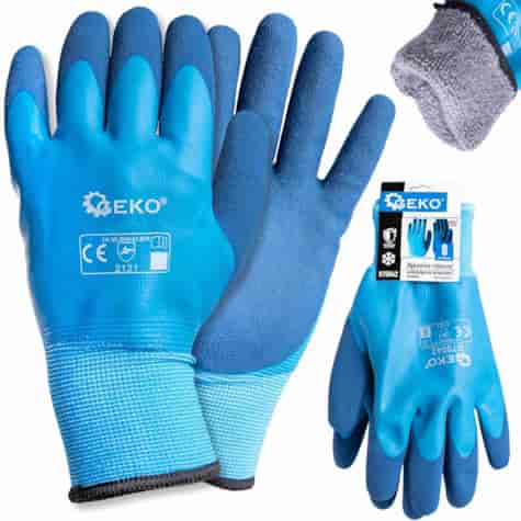 Waterproof thermal winter work gloves size 8 /cotton – latex/