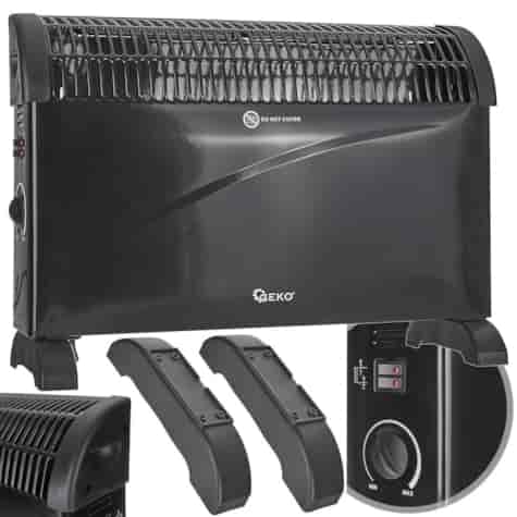 Convector heater with thermostat 2000W (black)