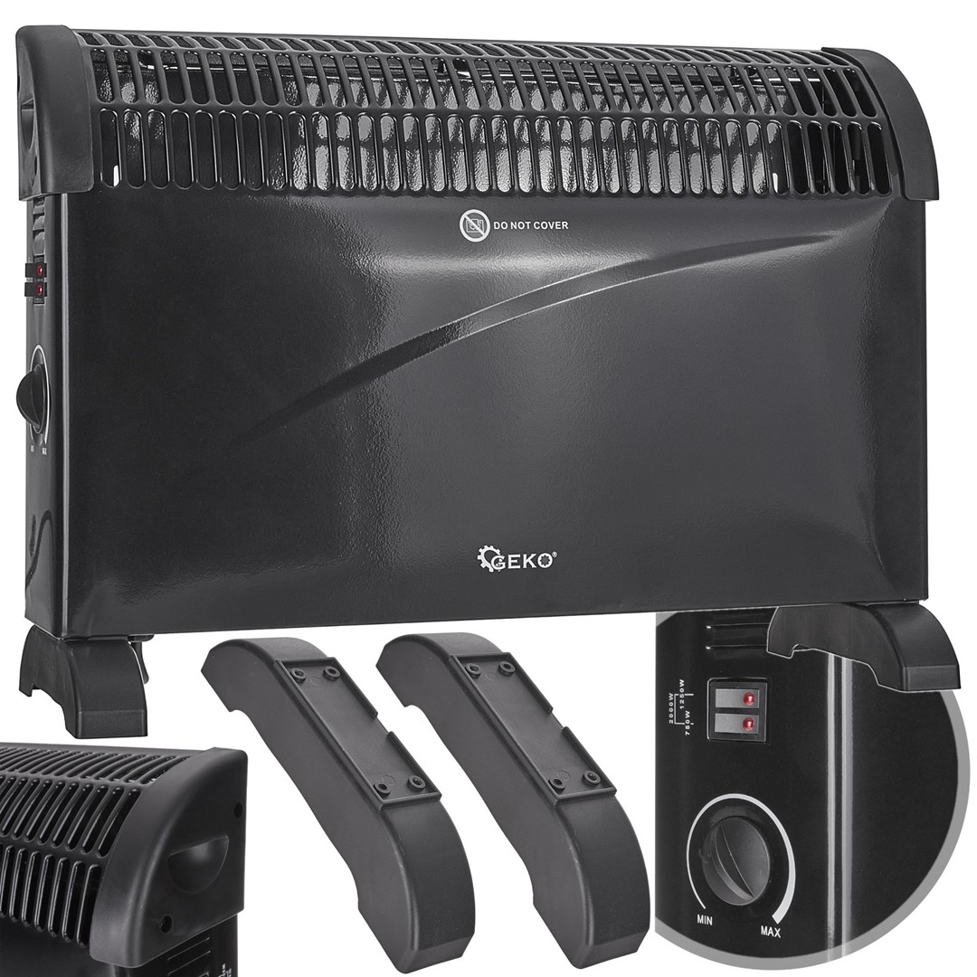 Convector heater with thermostat 2000W (black)