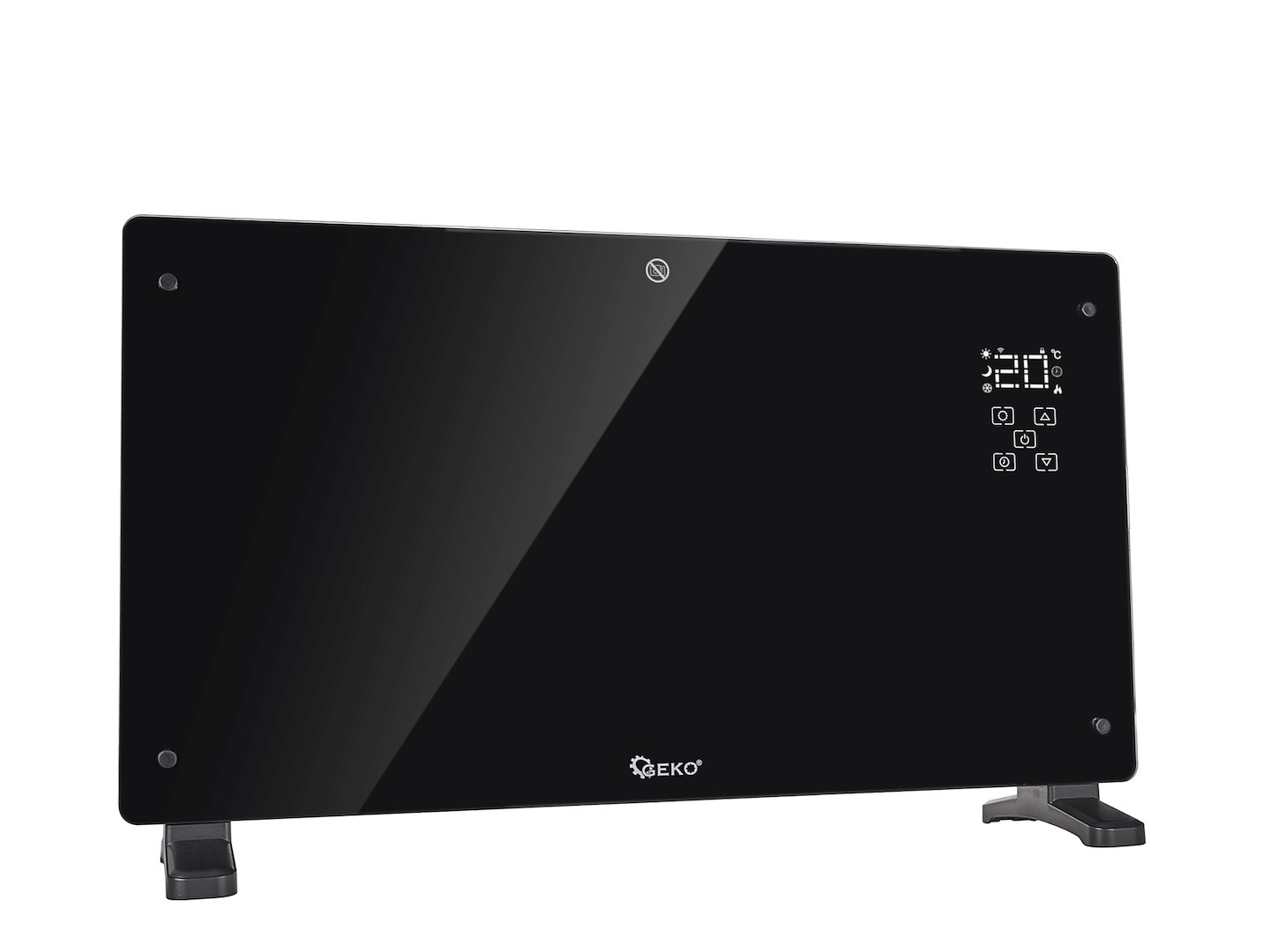 Grzejnik konwektorowy szklany czarny z LCD, pilotem sterowania i WiFi 2500W (1) 3