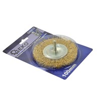 Brass Crimped Wire Wheel Brush 100mm Shaft 6mm