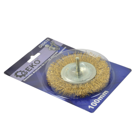 Brass Crimped Wire Wheel Brush 100mm Shaft 6mm