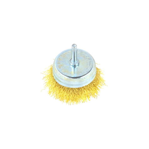 Brass Coated Steel Wire Cup Brush 75mm for Drills 6mm