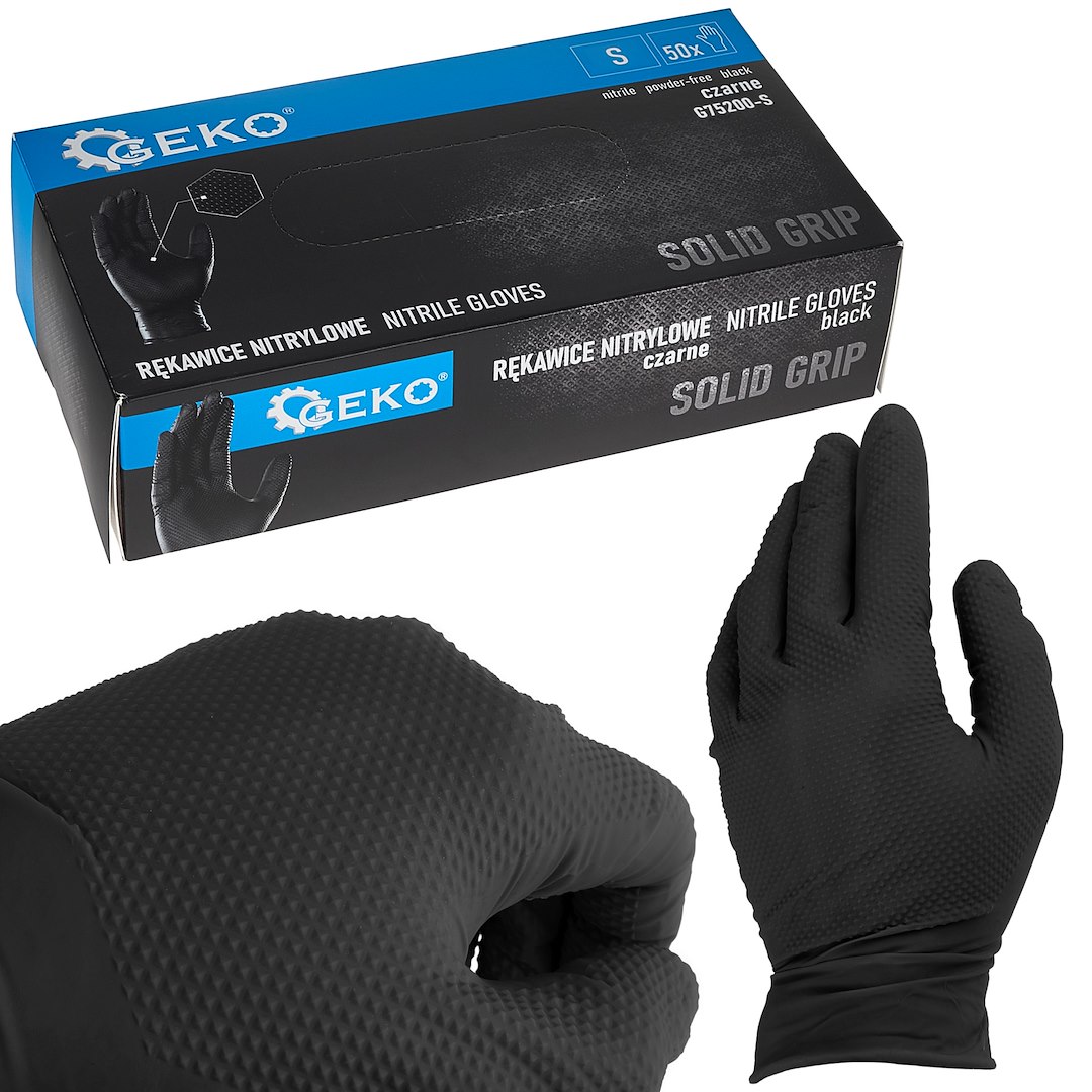 Nitrlile gloves SOLID GRIP 50pcs size S, black