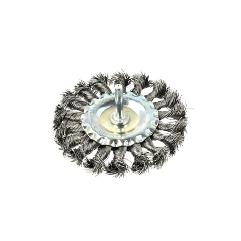 Bevel Twisted Knot Steel Wire Brush 100mm for Drills 6mm