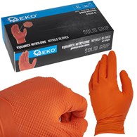 Rękawice nitrylowe SOLID GRIP 50szt. r. XL pomarańczowe (10)