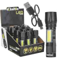 Mini tactical flashlight LED COB 10W 500mAh 500lm IPX5 – display box