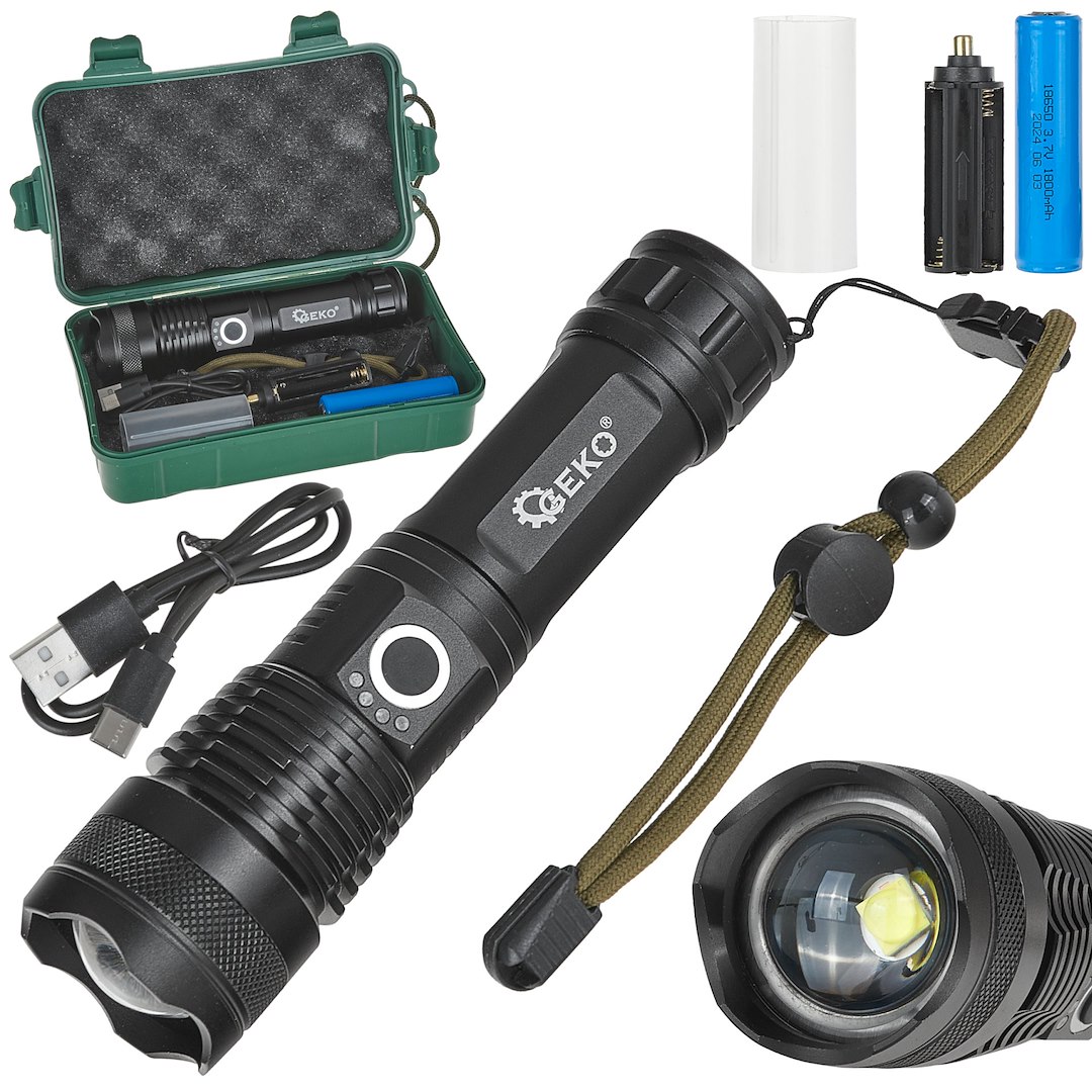Taktikas LED lukturis XHP50 15W 1800mAh 1500lm IPX3
