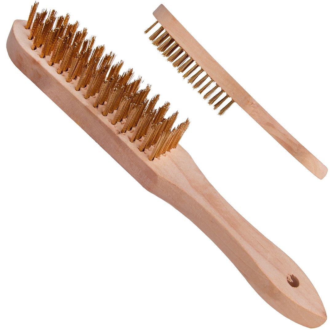 5-row wire brush rust removal (wooden handle)