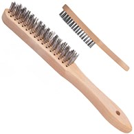 4-row wire brush rust removal (wooden handle)