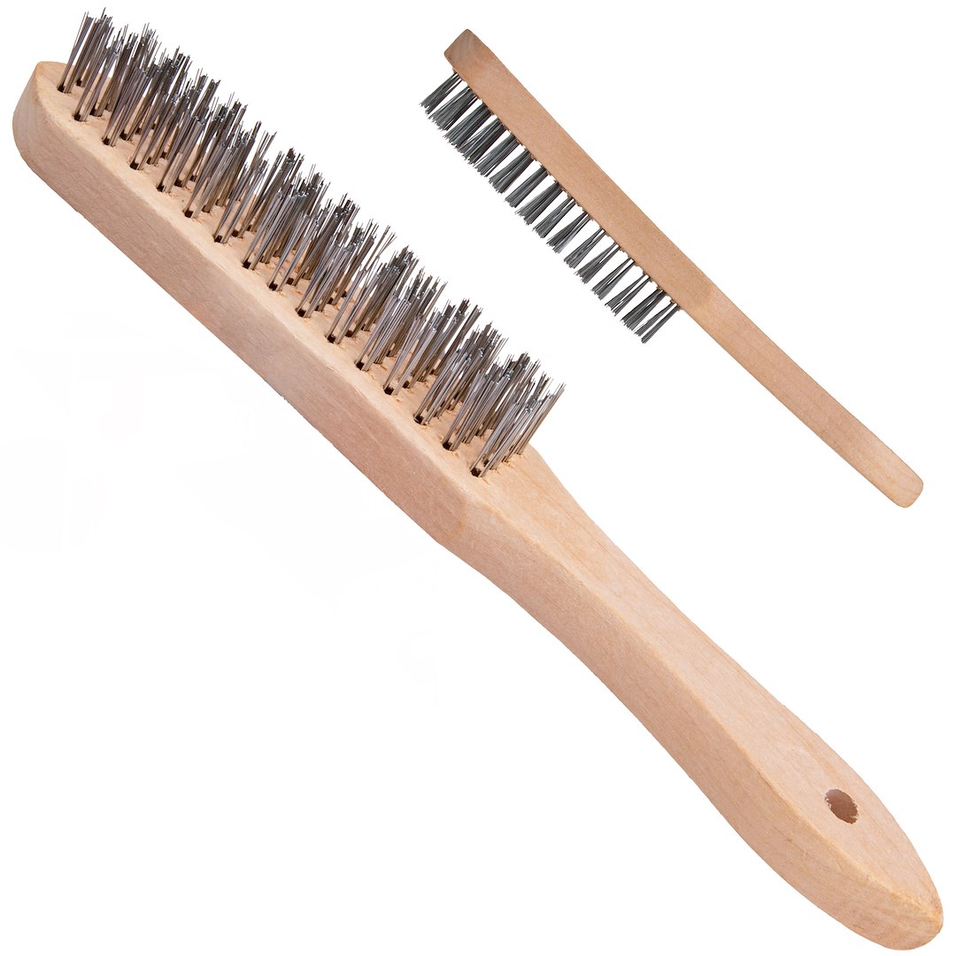 4-row wire brush rust removal (wooden handle)