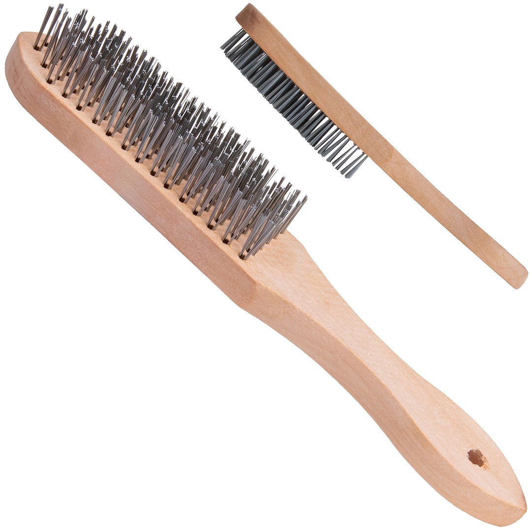 6-row wire brush rust removal (wooden handle)