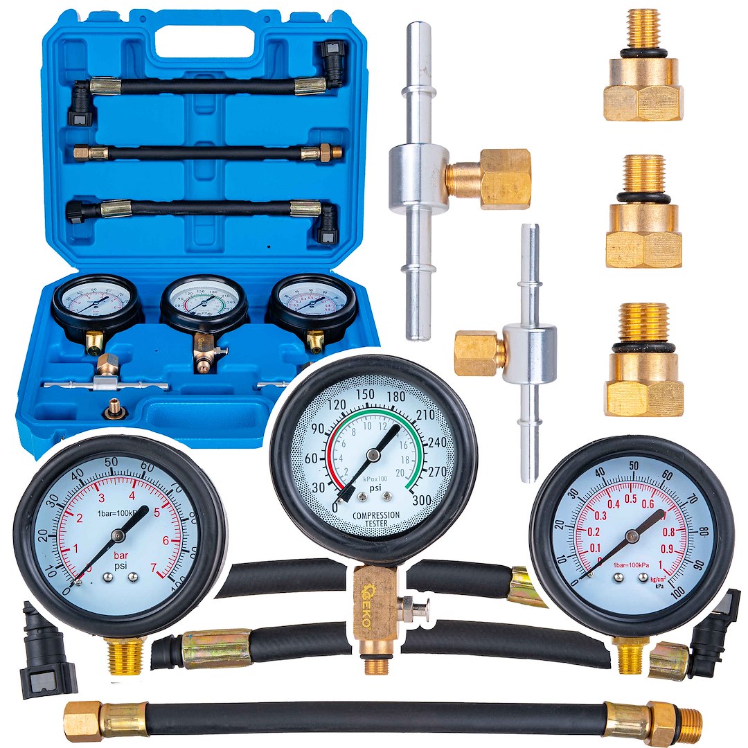 Motorcycle compression & fuel pressure tester