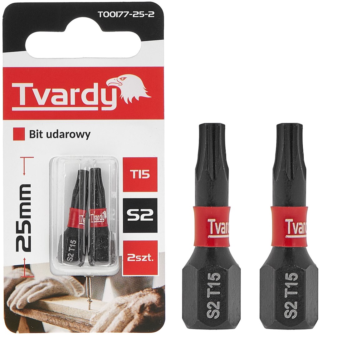 Trieciena skrūvgrieža uzgalis T15 25mm S2