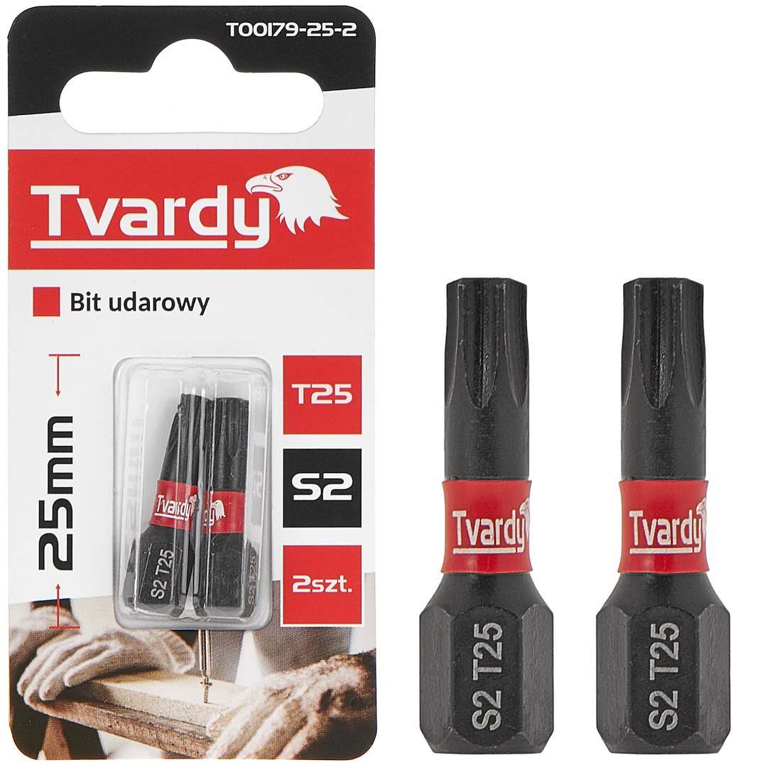 Trieciena skrūvgrieža uzgalis T25 25mm S2