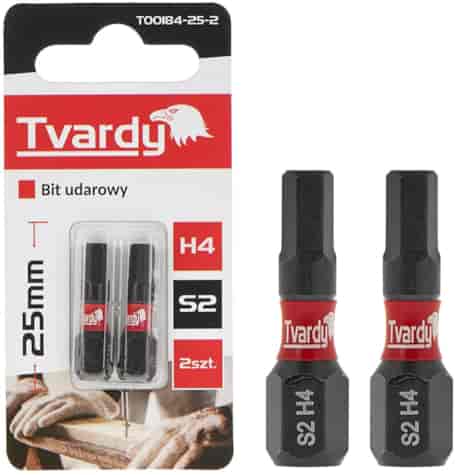 Impact screwdriver bit H4 25mm S2