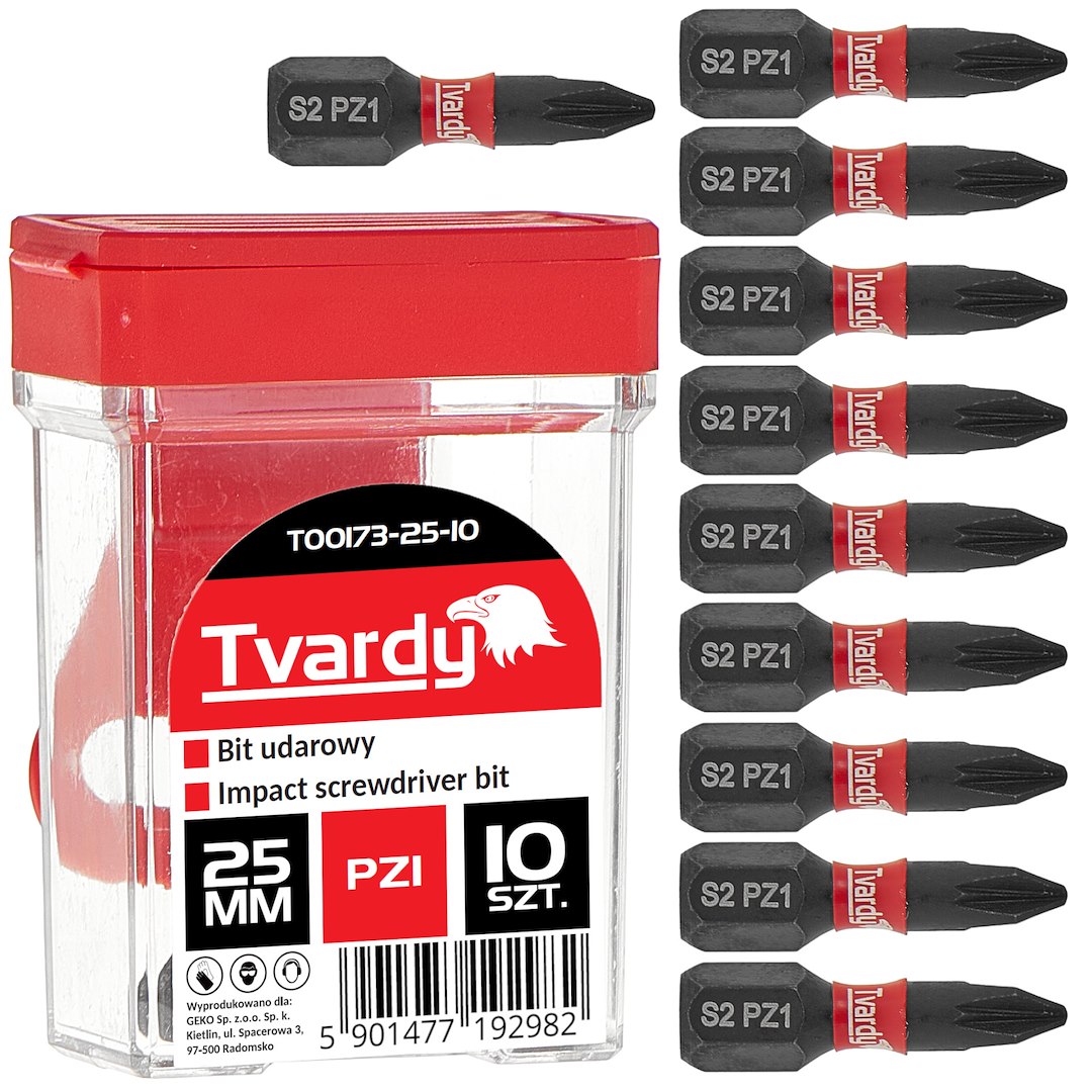 Trieciena skrūvgrieža uzgalis PZ1 25mm S2 – kastīte