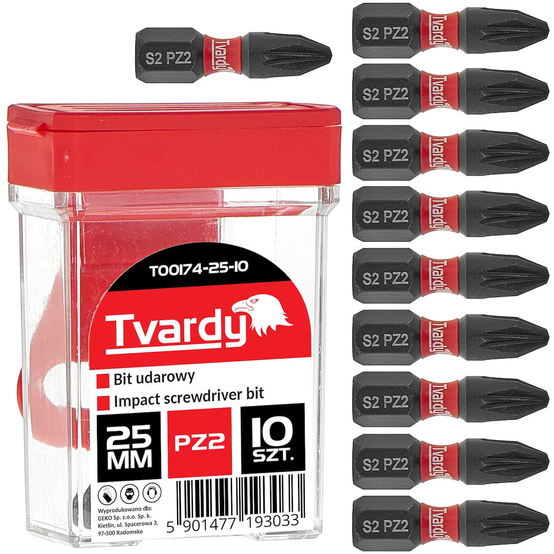 Trieciena skrūvgrieža uzgalis PZ2 25mm S2 – kastīte