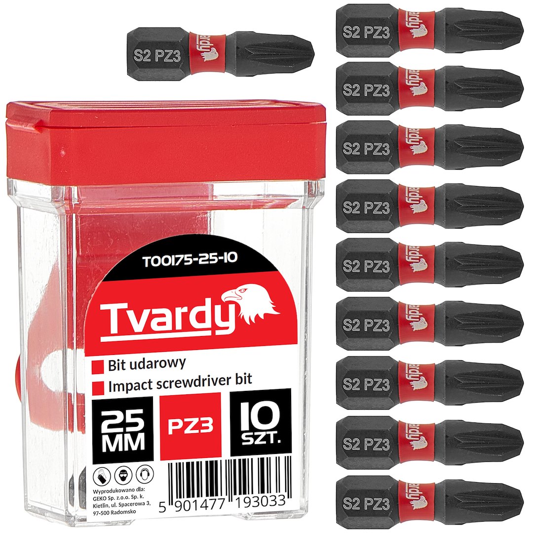 Trieciena skrūvgrieža uzgalis PZ3 25mm S2 – kastīte
