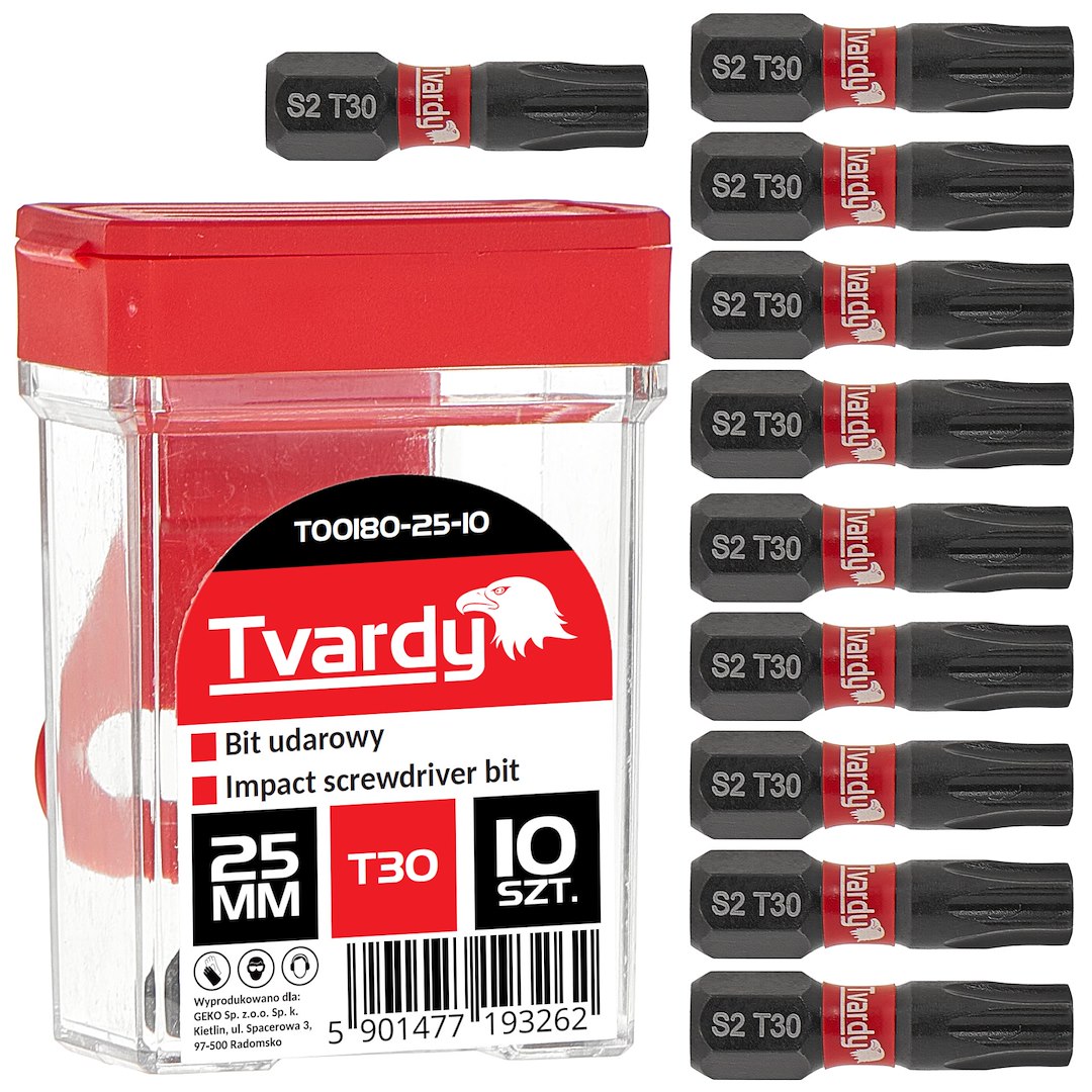 Trieciena skrūvgrieža uzgalis T30 25mm S2 – kastīte