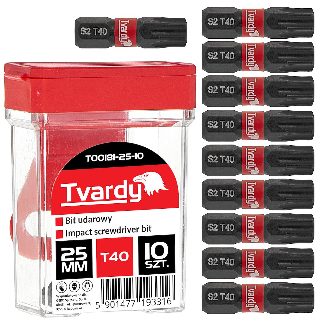 Trieciena skrūvgrieža uzgalis T40 25mm S2 – kastīte