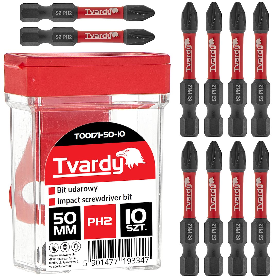 Trieciena skrūvgrieža uzgalis PH2 50mm S2 – kastīte
