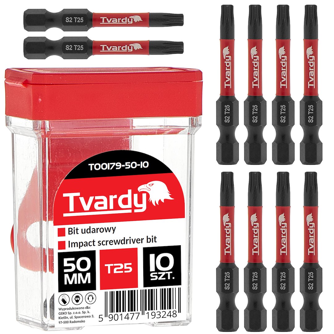 Trieciena skrūvgrieža uzgalis T25 50mm S2 – kastīte