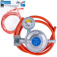 Propane butane gas connection set – regulator with gauge, hose clamps and 2m hose